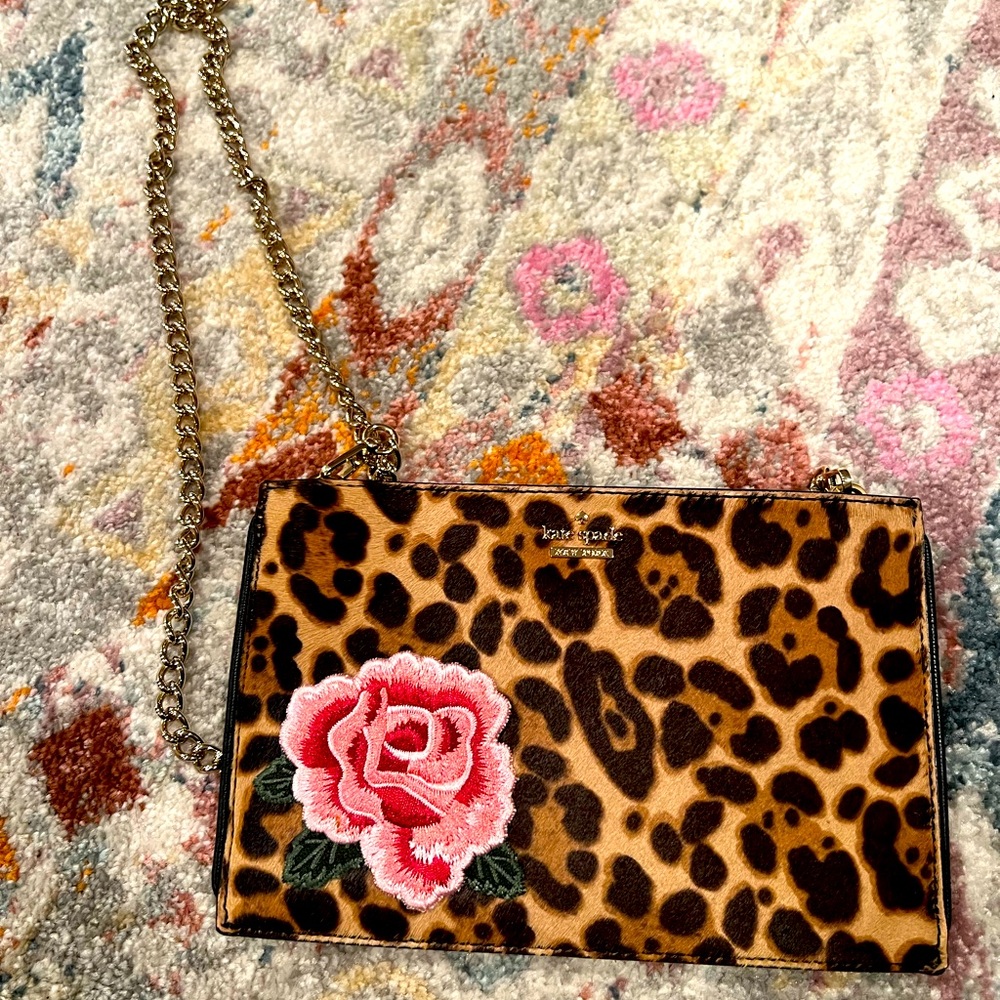Kate Spade Leopard Rose cross body bag